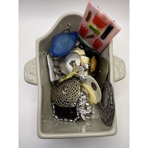 1+ LBS Craft Junk Drawer Jewelry Lot Harvest Repurpose Salvage Charms Pendants